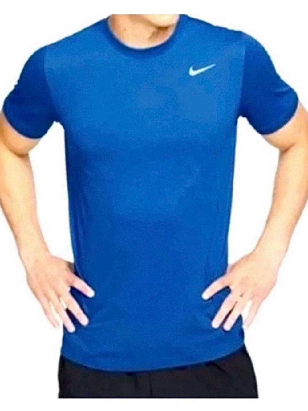Nike Dri-Fit T-Shirt Mens XXL-Cobalt Blue Short Sleeve Crew Cotton Blend